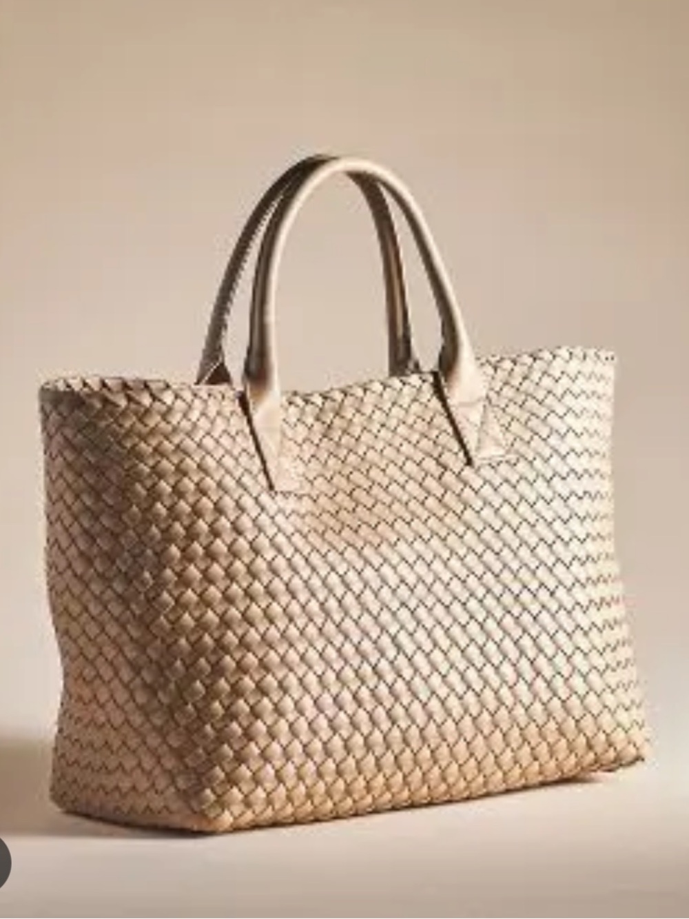 Anthropologie Woven Faux Leather Tote